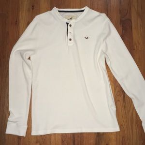 Hollister long sleeve waffle tee, off white color